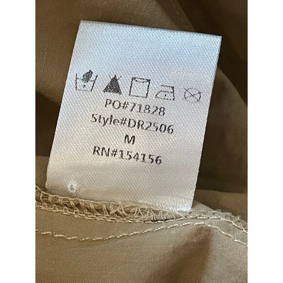 MOD REF Button Front Khaki Cotton Shirt Dress Medium - Picture 10 of 11